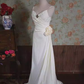 Robes de mariée longues blanches à bretelles sirène Vintage C79