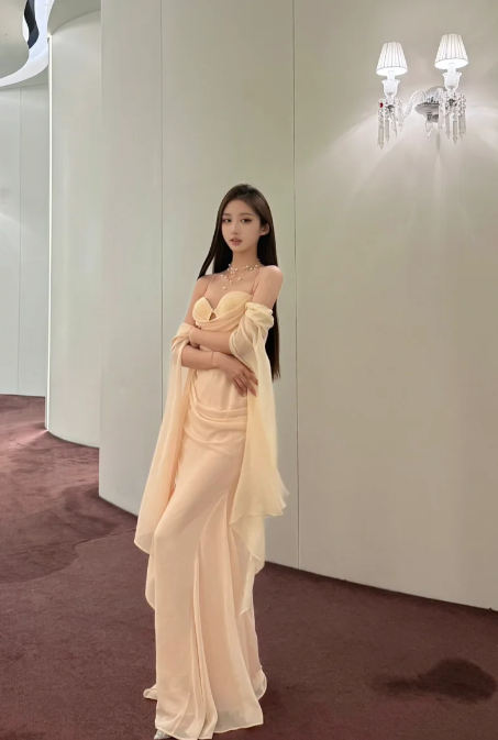 Pretty Mermaid Spaghetti Straps Chiffon Long Prom Dress, Evening Dress C8014