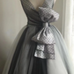 Princess A Line V Neck Satin Tulle Long Prom Dress, Evening Dress C8015