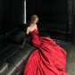 Robe de bal longue sirène élégante, sans bretelles, plissée, en satin, sans gants, C8021