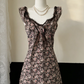 Chic A Line Printed Floral Satin Short Homecoming Dress 18th Birthday Outfits C8034