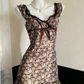 Chic A Line Printed Floral Satin Short Homecoming Dress 18th Birthday Outfits C8034