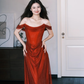 Robe de bal longue en satin à épaules dénudées, modèle Obsessed Mermaid, référence C8089