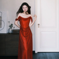 Robe de bal longue en satin à épaules dénudées, modèle Obsessed Mermaid, référence C8089