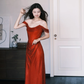 Robe de bal longue en satin à épaules dénudées, modèle Obsessed Mermaid, référence C8089