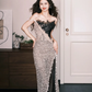 Magnifique robe de bal longue sirène en dentelle à épaules dénudées, robe de soirée C8092