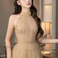 Robe de bal longue élégante en tulle, coupe trapèze, dos nu, référence C8099