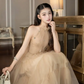 Robe de bal longue élégante en tulle, coupe trapèze, dos nu, référence C8099