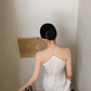 Elegant A Line Halter Satin Long Prom Dress, Evening Dress C8100