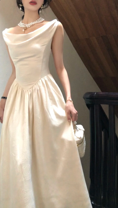 Elegant Sweet A Line Satin Long Prom Dress, Evening Dress C8102
