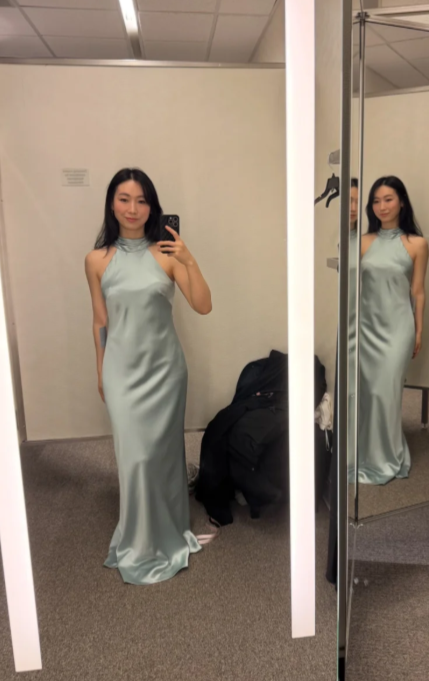 Simple Mermaid Halter Satin Long Prom Dress, Evening Dress C8112