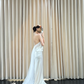 Classy Mermaid Halter Satin Long Prom Dress, Evening Dress C8115