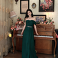 Sweet One Shoulder Pleated Prom Dress Long Beaded Evening Dress C8118