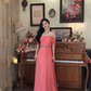 Sweet One Shoulder Pleated Prom Dress Long Beaded Evening Dress C8118