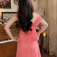 Sweet One Shoulder Pleated Prom Dress Long Beaded Evening Dress C8118