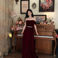 Sweet One Shoulder Pleated Prom Dress Long Beaded Evening Dress C8118