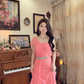 Sweet One Shoulder Pleated Prom Dress Long Beaded Evening Dress C8118