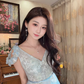 Robe de bal de princesse bustier à volants en satin long, robe de soirée C8117