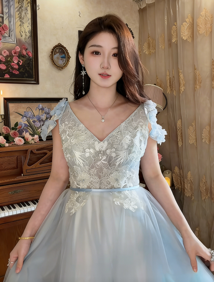 Robe de bal de princesse bustier à volants en satin long, robe de soirée C8117