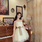Charming Strapless A-Line Ivory Mini Homecoming Dress Sequins Tulle Short Birthday Dress C8120