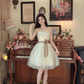 Charming Strapless A-Line Ivory Mini Homecoming Dress Sequins Tulle Short Birthday Dress C8120