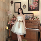 Charming Strapless A-Line Ivory Mini Homecoming Dress Sequins Tulle Short Birthday Dress C8120