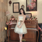 Charming Strapless A-Line Ivory Mini Homecoming Dress Sequins Tulle Short Birthday Dress C8120