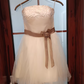Charming Strapless A-Line Ivory Mini Homecoming Dress Sequins Tulle Short Birthday Dress C8120