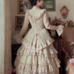 Robe de bal de princesse bustier à volants en satin long, robe de soirée C8117