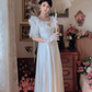 Robe de bal de princesse bustier à volants en satin long, robe de soirée C8117