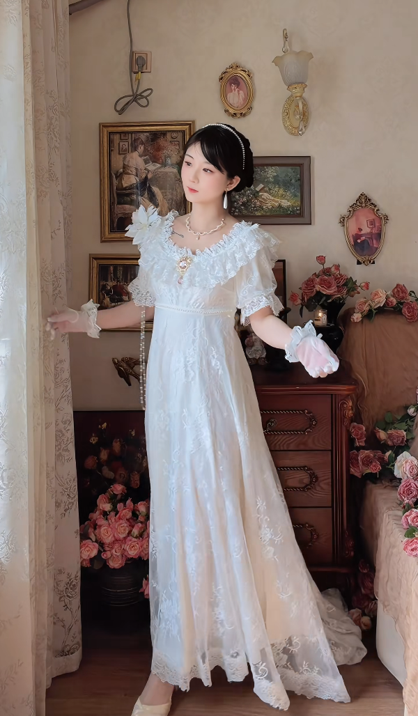 Robe de bal de princesse bustier à volants en satin long, robe de soirée C8117