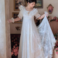 Robe de bal de princesse bustier à volants en satin long, robe de soirée C8117