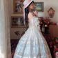 Sleek Short Sleeve Prom Dress Lace Floral A-Line Long Evening Dress C8125