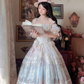 Sleek Short Sleeve Prom Dress Lace Floral A-Line Long Evening Dress C8125