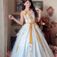 Robe de bal de princesse bustier à volants en satin long, robe de soirée C8117