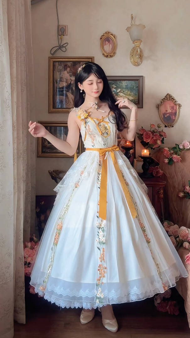 Robe de bal de princesse bustier à volants en satin long, robe de soirée C8117
