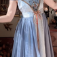 Robe de bal de princesse bustier à volants en satin long, robe de soirée C8117