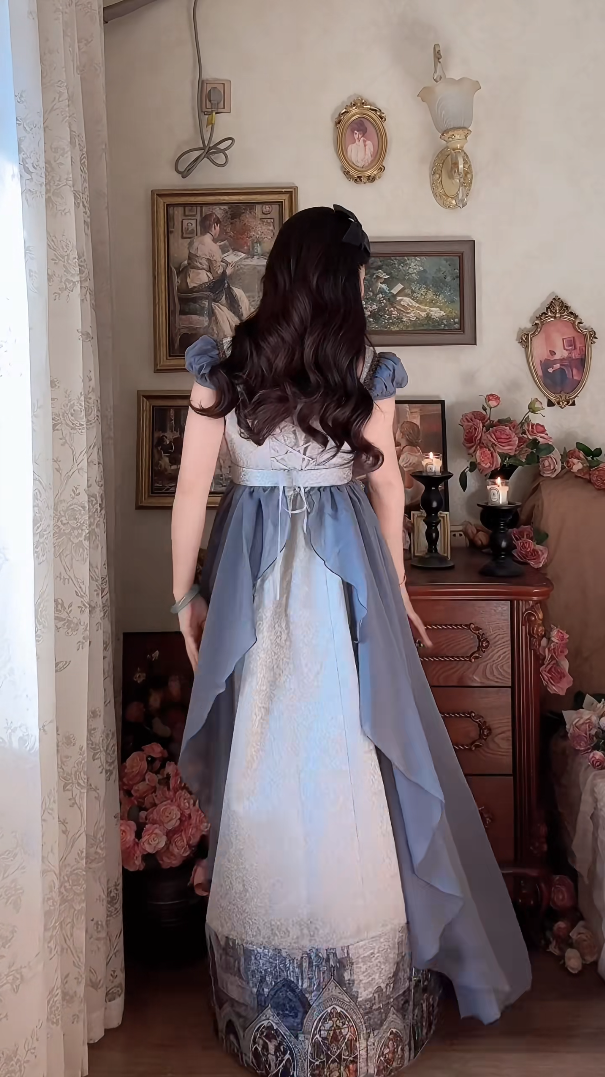 Robe de bal de princesse bustier à volants en satin long, robe de soirée C8117