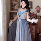 Robe de bal de princesse bustier à volants en satin long, robe de soirée C8117