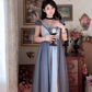 Robe de bal de princesse bustier à volants en satin long, robe de soirée C8117