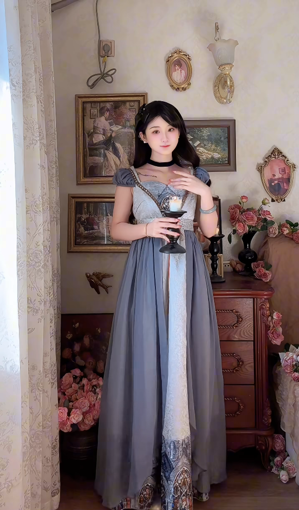 Robe de bal de princesse bustier à volants en satin long, robe de soirée C8117