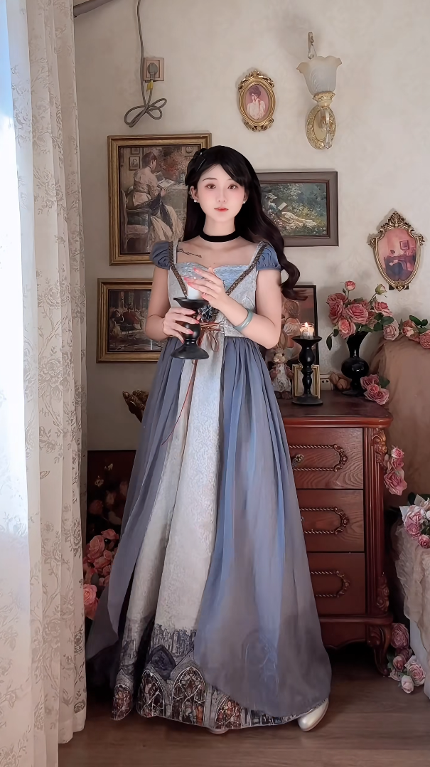 Robe de bal de princesse bustier à volants en satin long, robe de soirée C8117