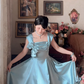 Robe de bal de princesse bustier à volants en satin long, robe de soirée C8117