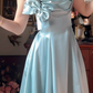 Robe de bal de princesse bustier à volants en satin long, robe de soirée C8117