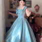 Robe de bal de princesse bustier à volants en satin long, robe de soirée C8117