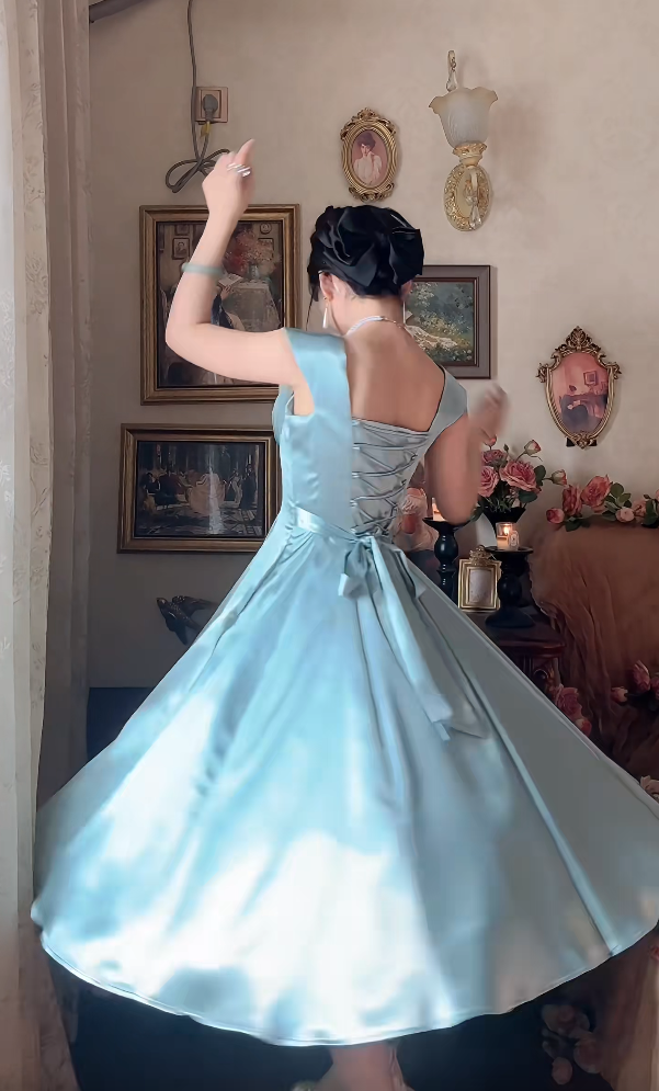 Robe de bal de princesse bustier à volants en satin long, robe de soirée C8117