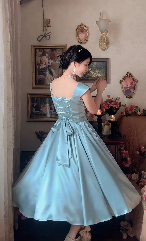 Robe de bal de princesse bustier à volants en satin long, robe de soirée C8117
