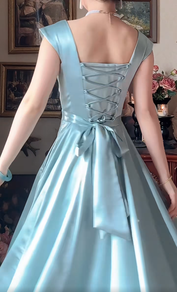 Robe de bal de princesse bustier à volants en satin long, robe de soirée C8117