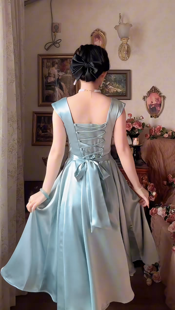 Robe de bal de princesse bustier à volants en satin long, robe de soirée C8117