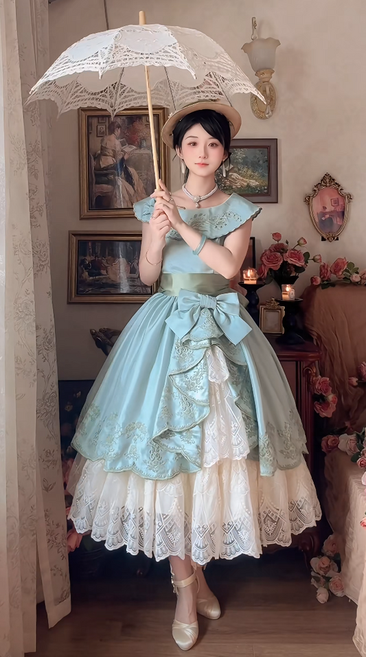 Robe de bal de princesse bustier à volants en satin long, robe de soirée C8117